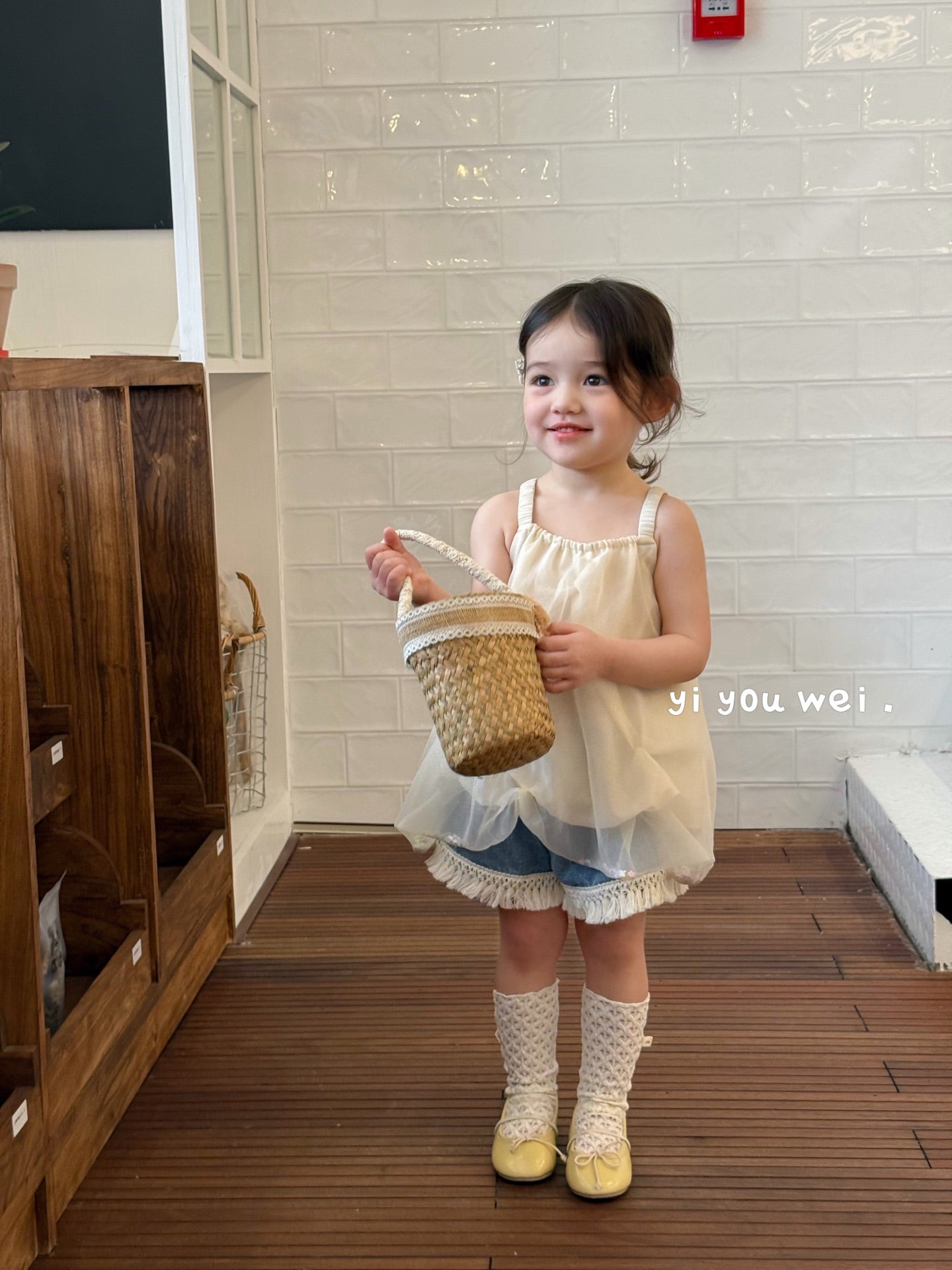 Bow Paperbag Style Puffy Dress/Blouse with Glitters