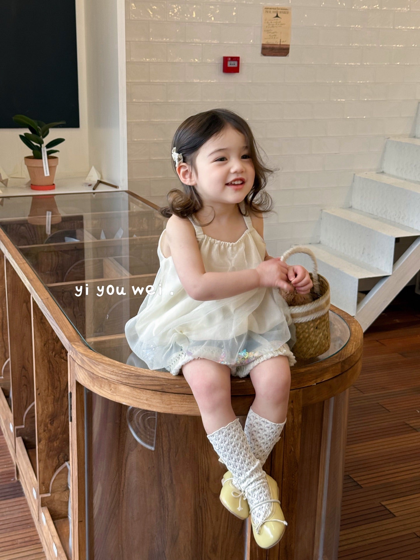 Bow Paperbag Style Puffy Dress/Blouse with Glitters