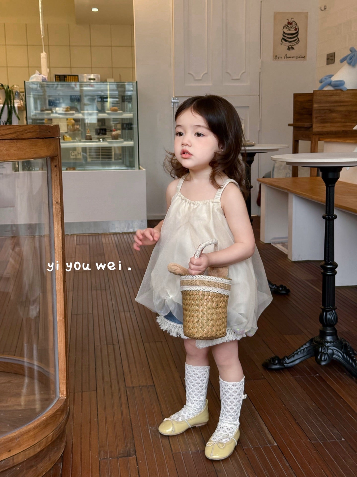 Bow Paperbag Style Puffy Dress/Blouse with Glitters